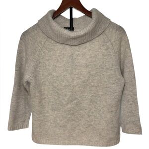 Rafaella‎ Light Grey Angora Rabbit Hair Blend Cowl Neck Sweater Sz M Petite NWT